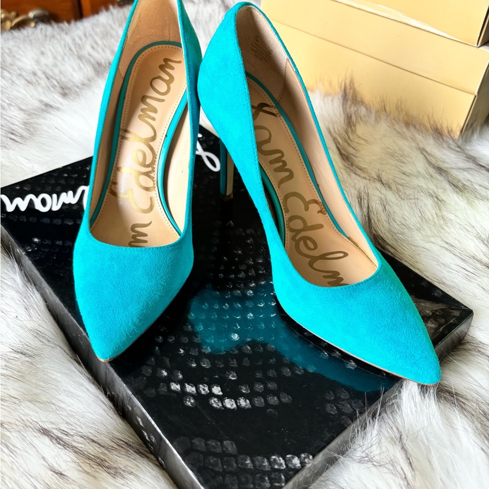 🎁SAM EDELMAN Suede leather shoe 3.75” high heels size 6 by Sam Edelman 🎁 - Picture 2 of 13